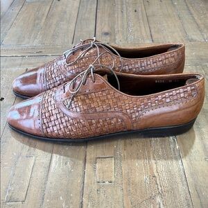 Cole Haan bergamo vintage Brown Leather Woven Men's Shoes
